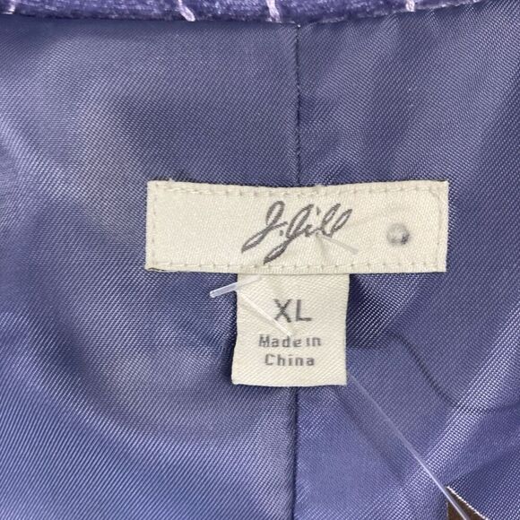 J Jill XL Lavender Purple Velvet Blazer Jacket Quilted Art To Wear Floral VTG - Picture 6 of 6